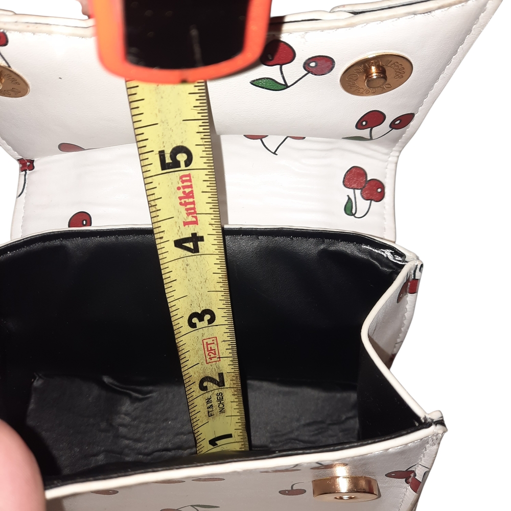 Willow White Cherry Print Handbag - Picture 3 of 7